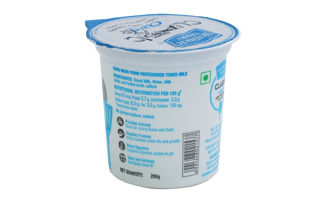Mother Dairy Classic Curd    Pack  200 grams